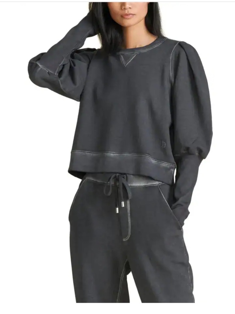 Veronica Beard Crewneck Sweatshirt in Charcoal Gray